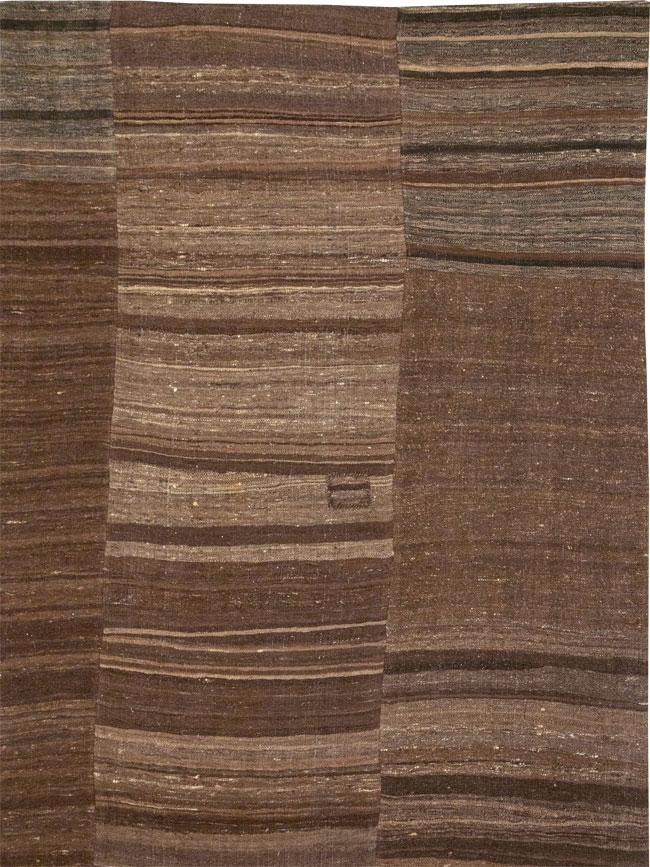 Vintage Turkish Flatweave Kilim Room Size Carpet, No.33088 - Staging