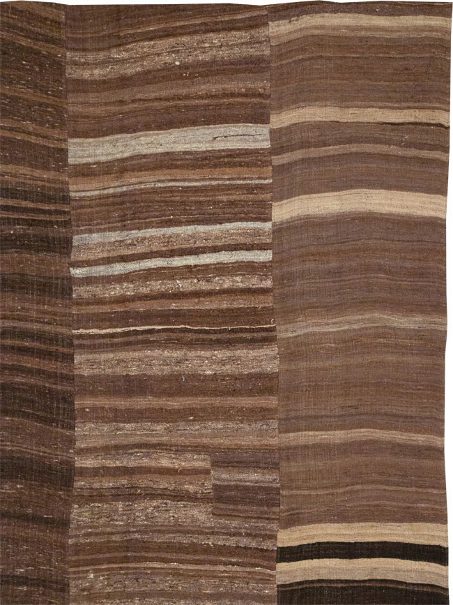 Vintage Turkish Flatweave Kilim Room Size Carpet, No.33088 - Staging