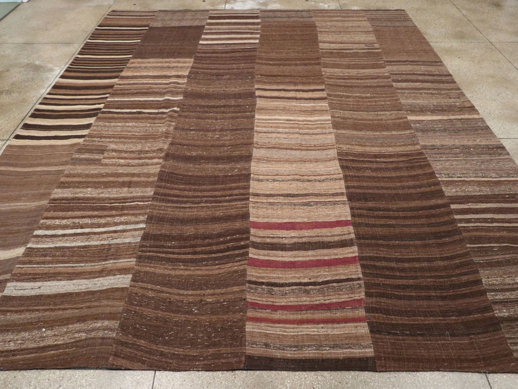 Vintage Turkish Flatweave Kilim Room Size Carpet, No.33088 - Staging