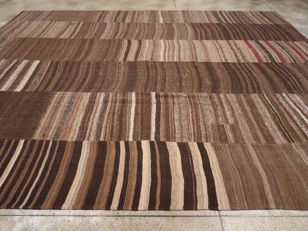 Vintage Turkish Flatweave Kilim Room Size Carpet, No.33088 - Staging