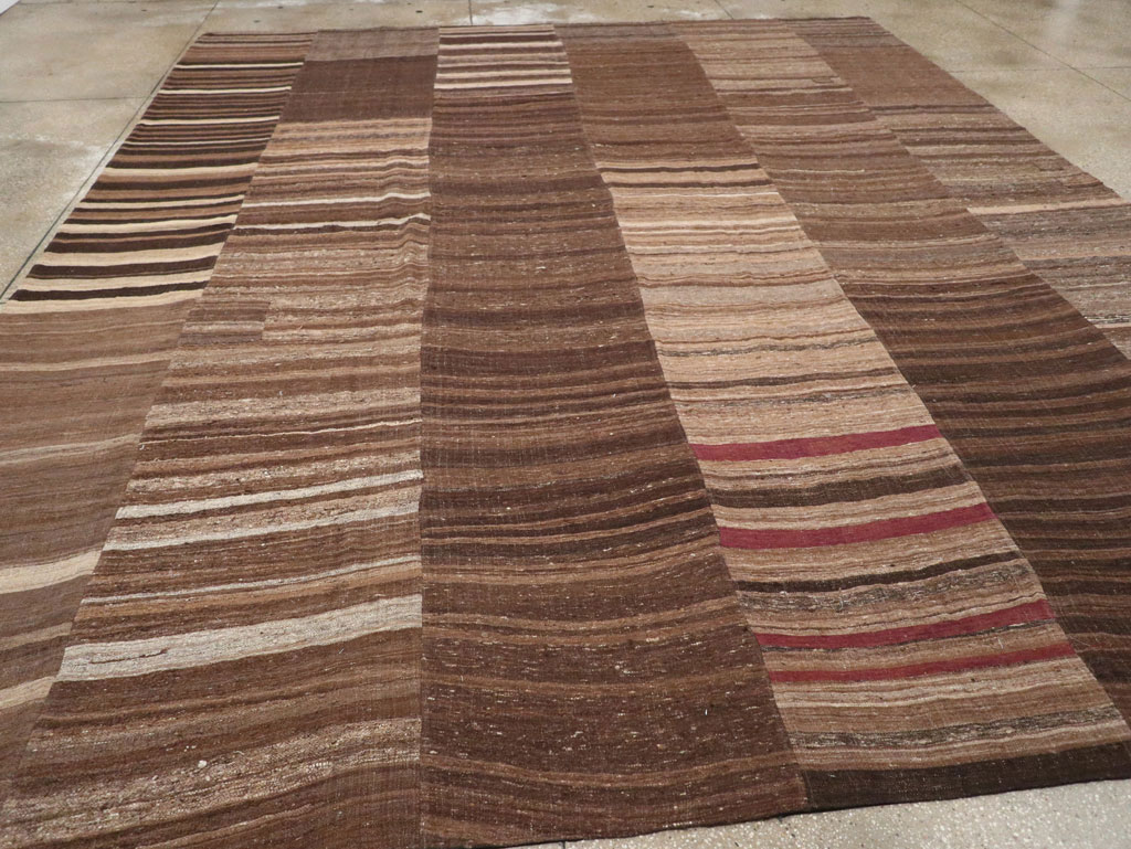 Vintage Turkish Flatweave Kilim Room Size Carpet, No.33088 - Staging