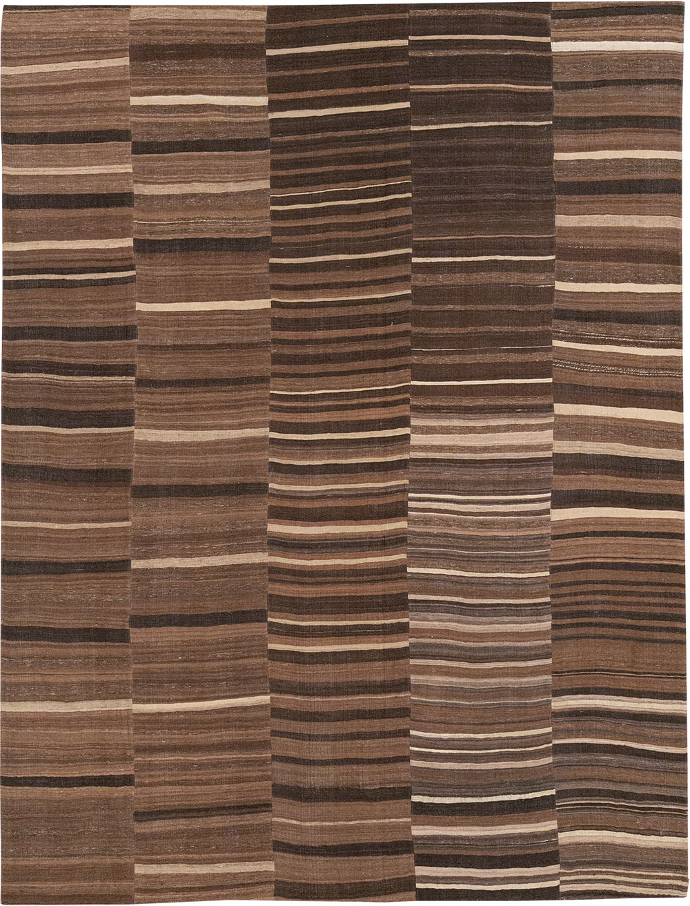 Vintage Turkish Flatweave Kilim Room Size Carpet, No.33089 - Staging