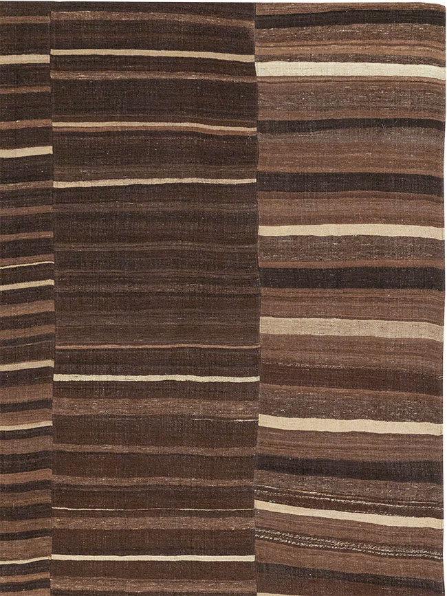 Vintage Turkish Flatweave Kilim Room Size Carpet, No.33089 - Staging