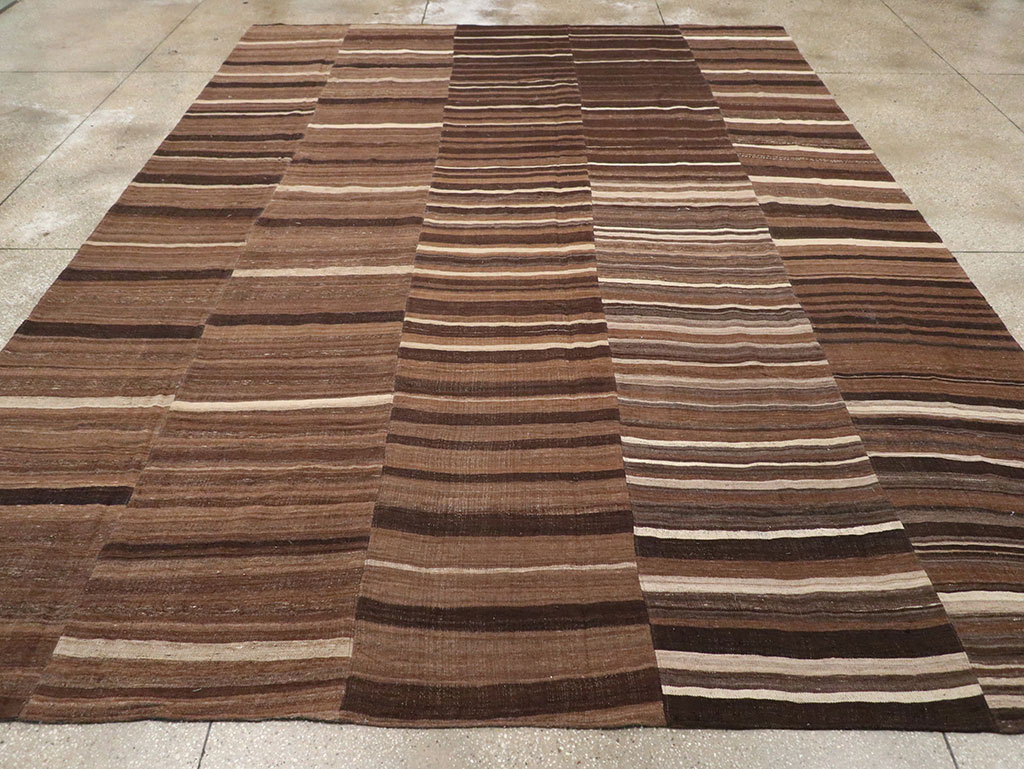 Vintage Turkish Flatweave Kilim Room Size Carpet, No.33089 - Staging