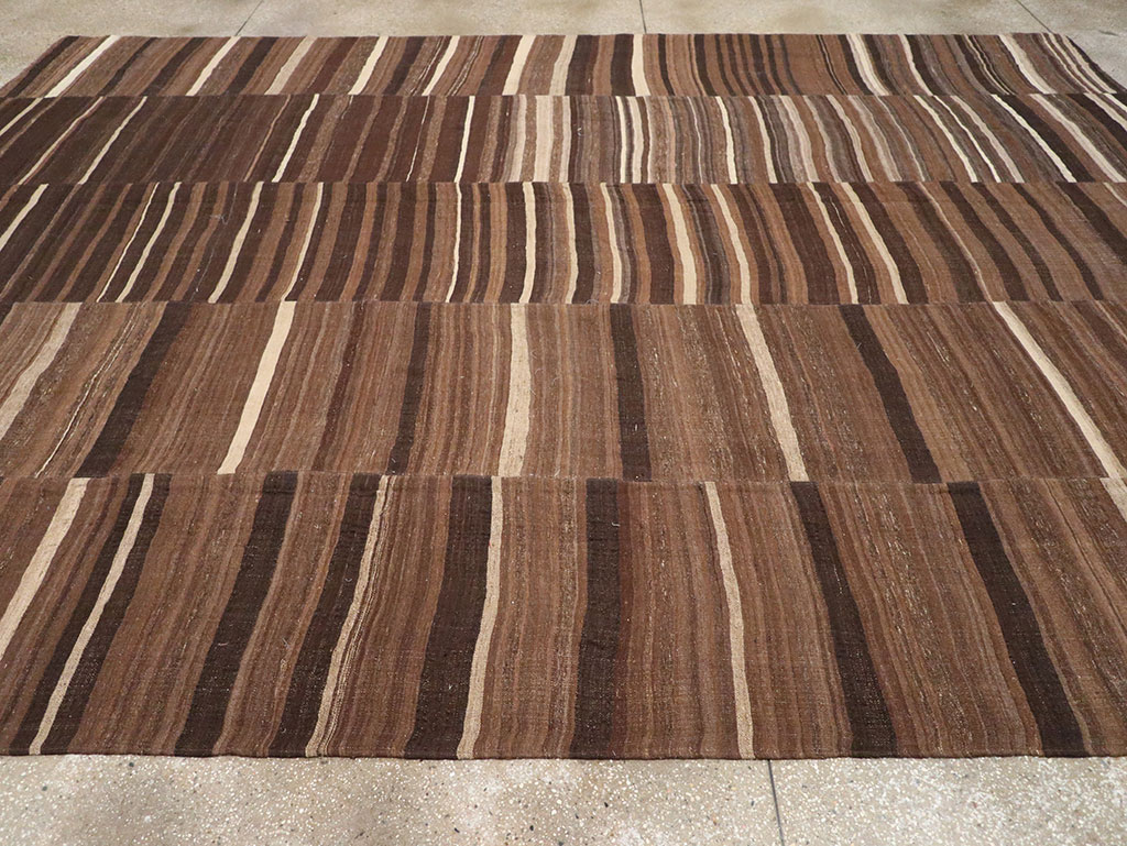 Vintage Turkish Flatweave Kilim Room Size Carpet, No.33089 - Staging