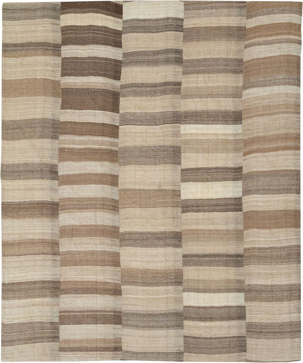 Vintage Turkish Flatweave Kilim Room Size Carpet, No.33090 - Staging