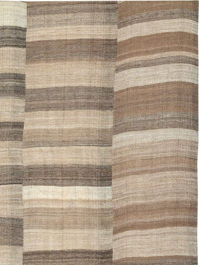 Vintage Turkish Flatweave Kilim Room Size Carpet, No.33090 - Staging