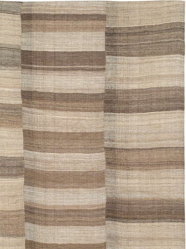 Vintage Turkish Flatweave Kilim Room Size Carpet, No.33090 - Staging