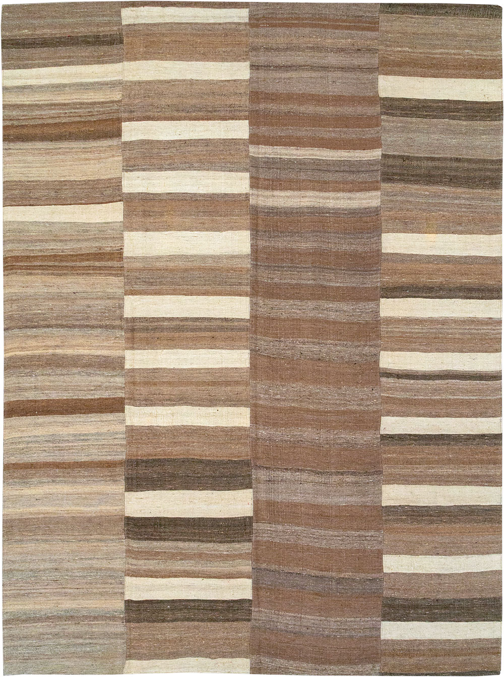 Vintage Turkish Flatweave Kilim Room Size Carpet, No.33092 - Staging