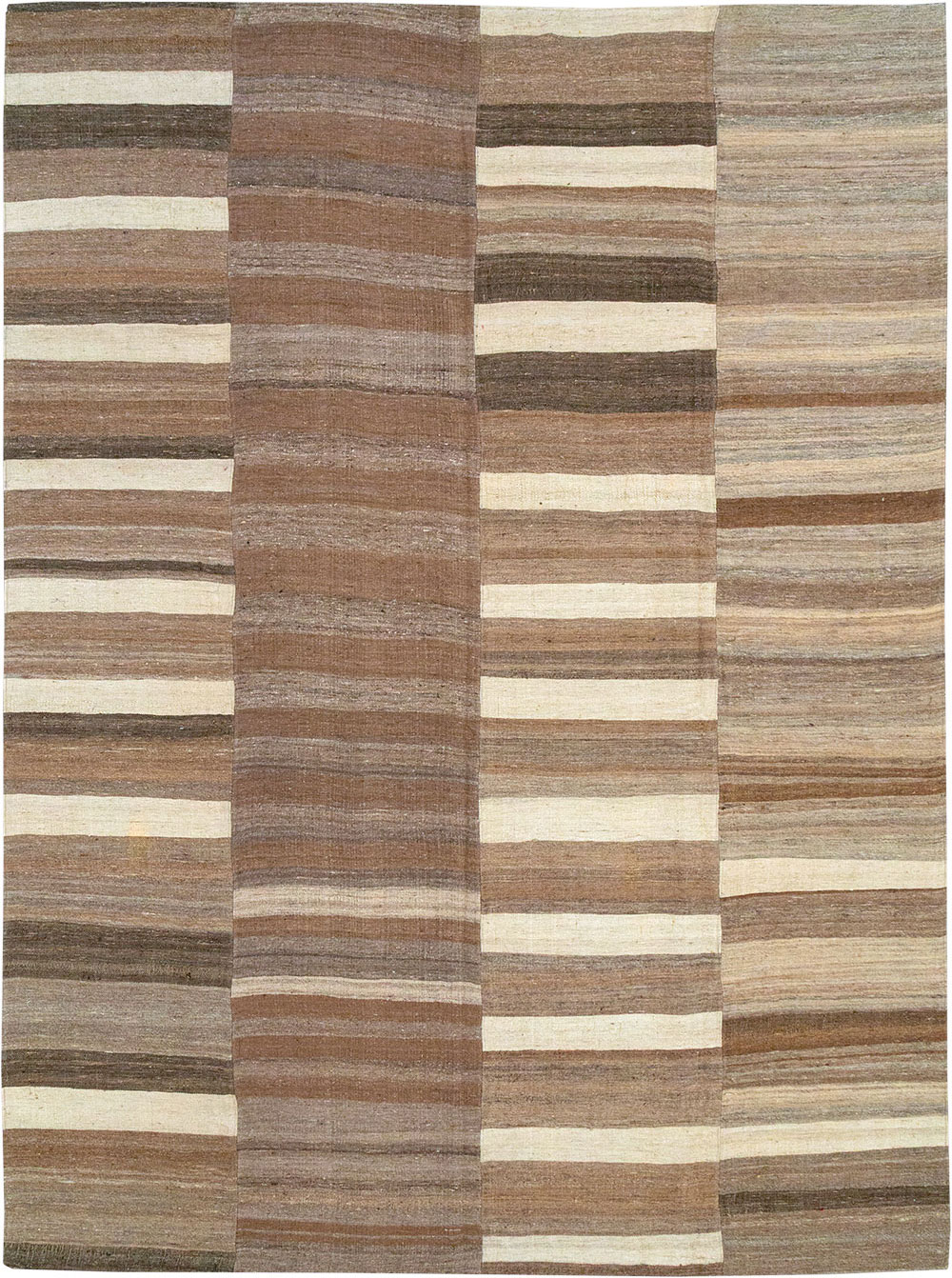 Vintage Turkish Flatweave Kilim Room Size Carpet, No.33092 - Staging