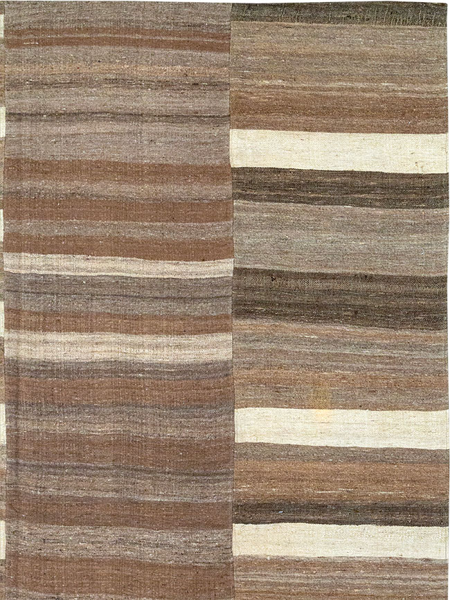 Vintage Turkish Flatweave Kilim Room Size Carpet, No.33092 - Staging