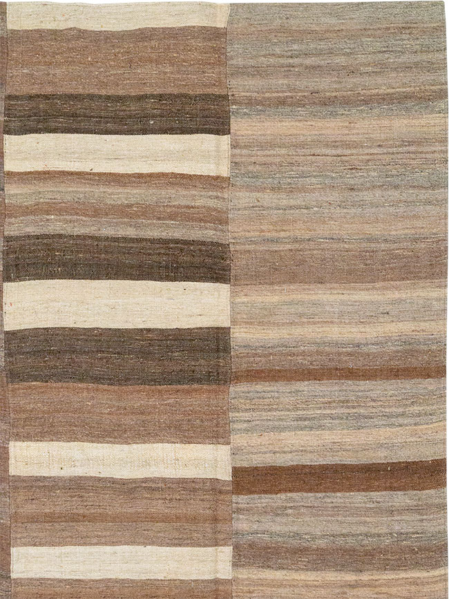 Vintage Turkish Flatweave Kilim Room Size Carpet, No.33092 - Staging