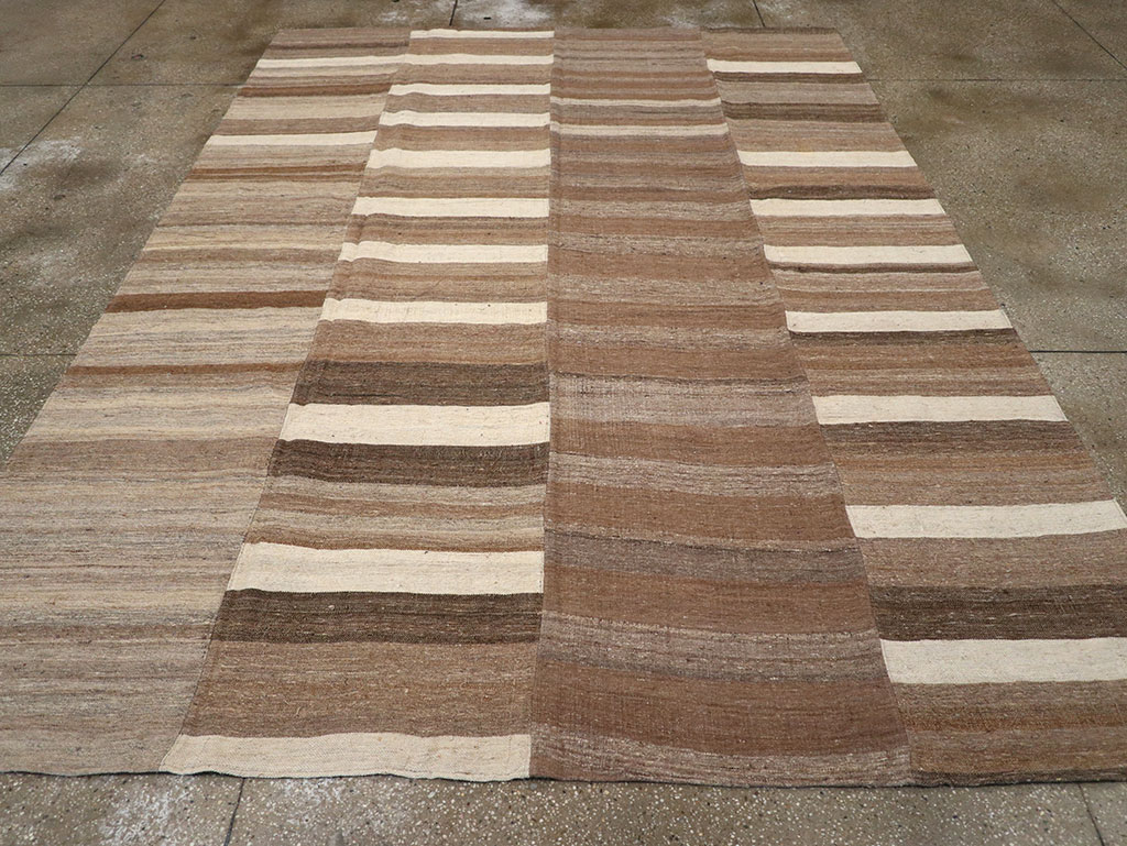 Vintage Turkish Flatweave Kilim Room Size Carpet, No.33092 - Staging