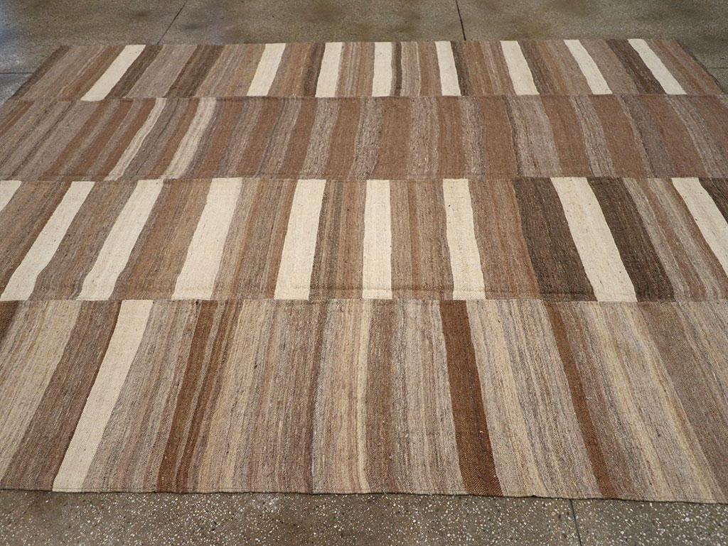 Vintage Turkish Flatweave Kilim Room Size Carpet, No.33092 - Staging