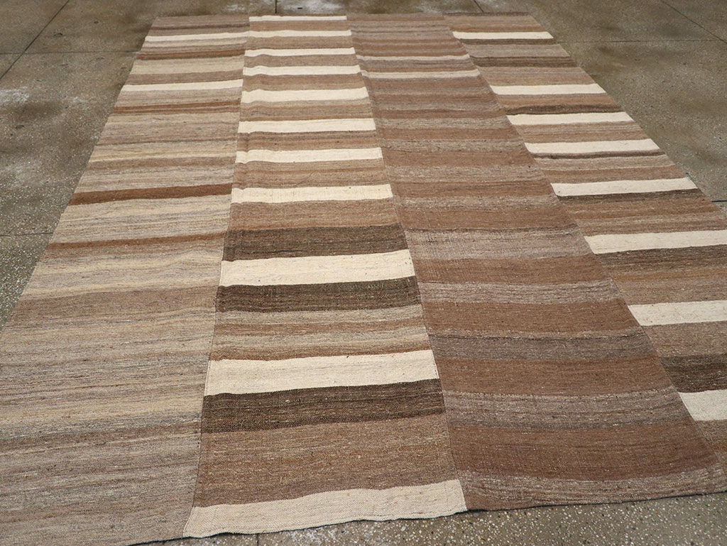 Vintage Turkish Flatweave Kilim Room Size Carpet, No.33092 - Staging