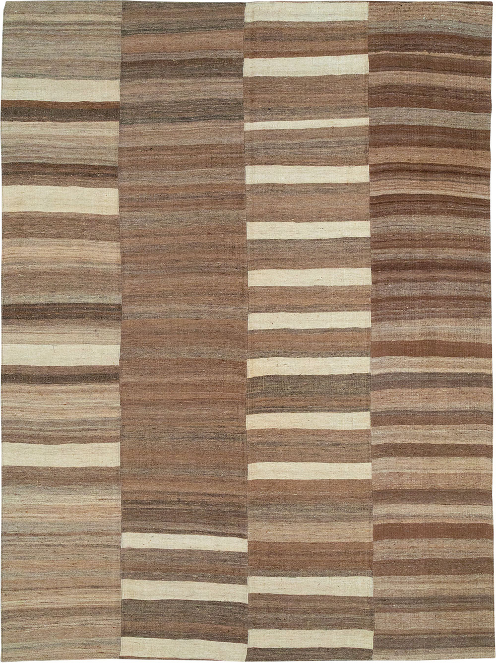 Vintage Turkish Flatweave Kilim Room Size Carpet, No.33093 - Staging