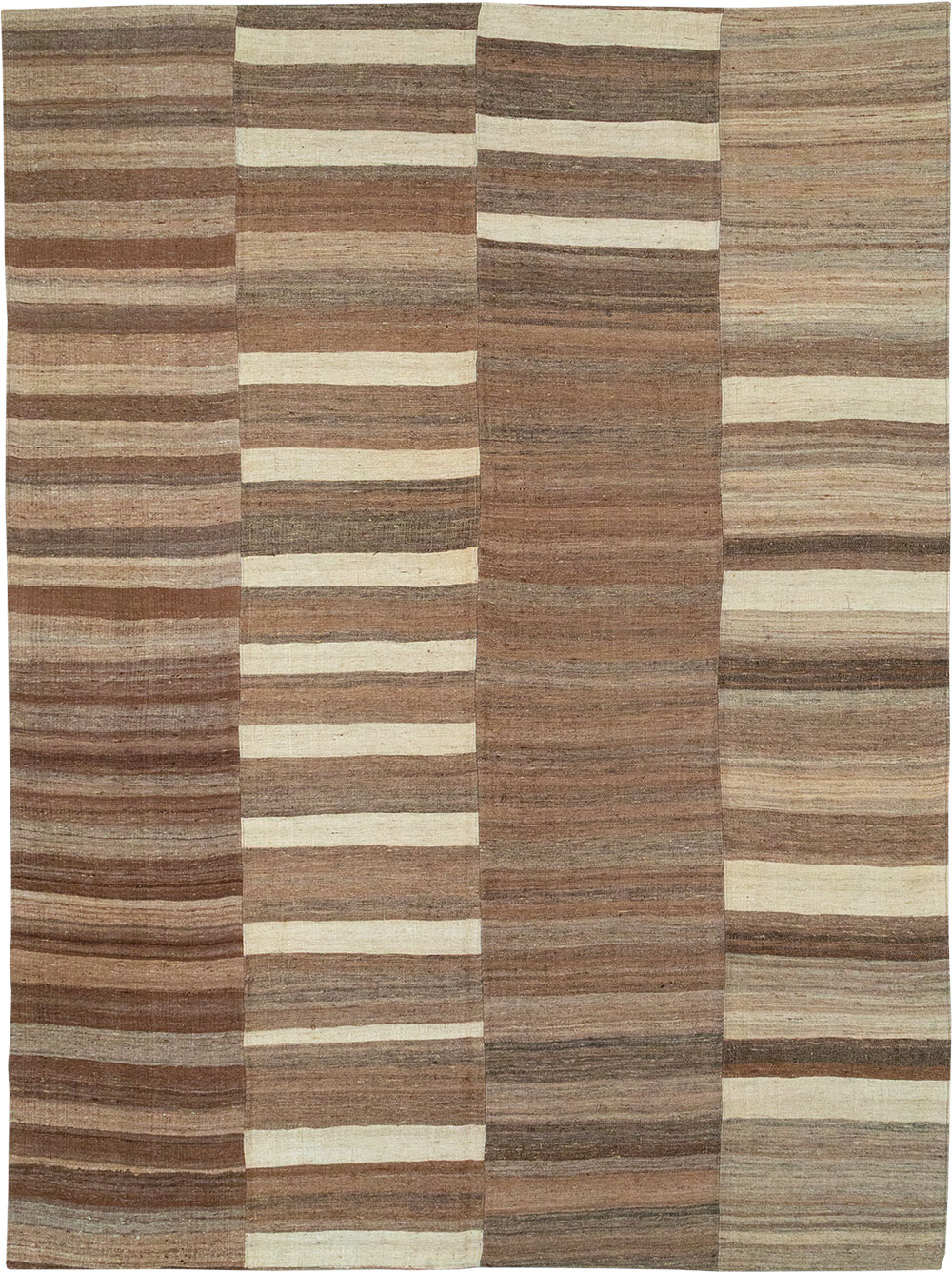 Vintage Turkish Flatweave Kilim Room Size Carpet, No.33093 - Staging