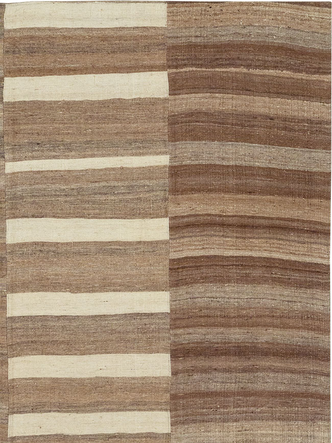 Vintage Turkish Flatweave Kilim Room Size Carpet, No.33093 - Staging