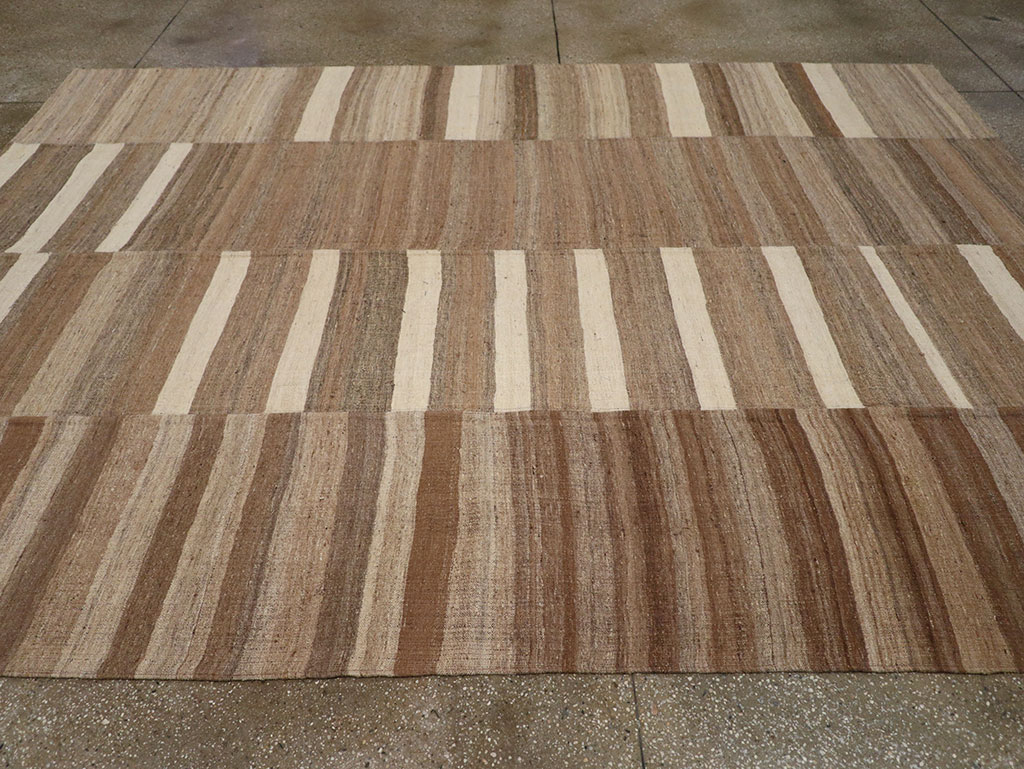 Vintage Turkish Flatweave Kilim Room Size Carpet, No.33093 - Staging