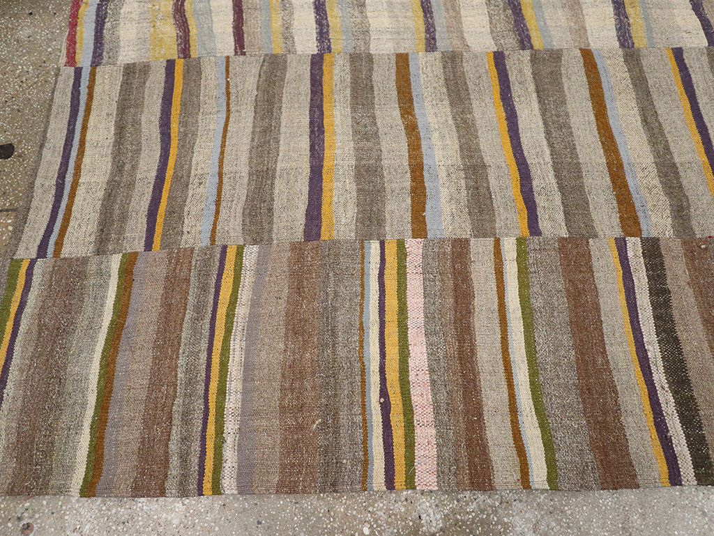 Vintage Turkish Flatweave Kilim Room Size Carpet, No.33094 - Staging