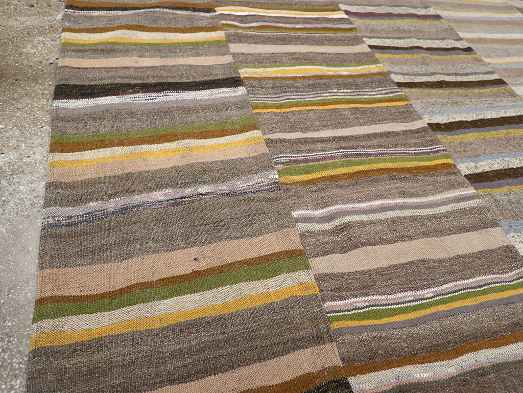 Vintage Turkish Flatweave Kilim Room Size Carpet, No.33095 - Staging