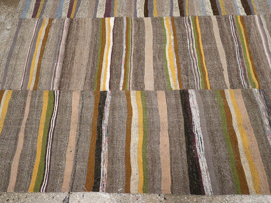 Vintage Turkish Flatweave Kilim Room Size Carpet, No.33095 - Staging