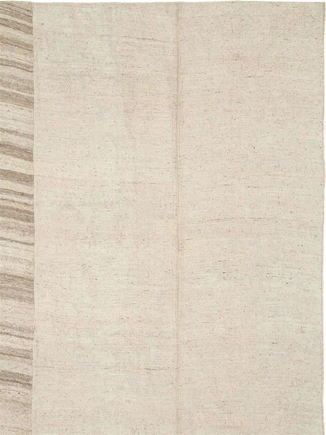 Vintage Turkish Flatweave Kilim Room Size Carpet, No.33096 - Staging