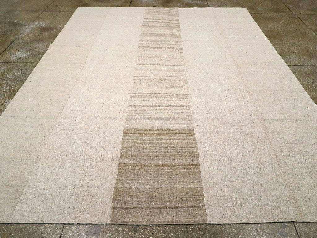 Vintage Turkish Flatweave Kilim Room Size Carpet, No.33096 - Staging