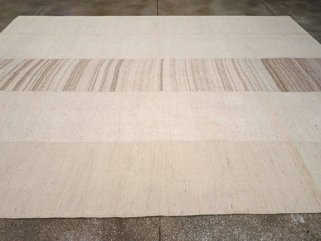 Vintage Turkish Flatweave Kilim Room Size Carpet, No.33096 - Staging