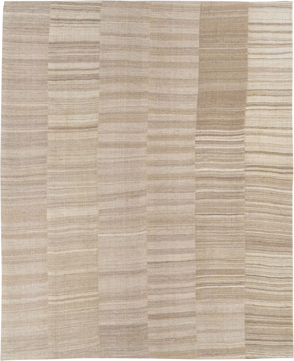 Vintage Turkish Flatweave Kilim Large Room Size Carpet, No.33097 - Staging