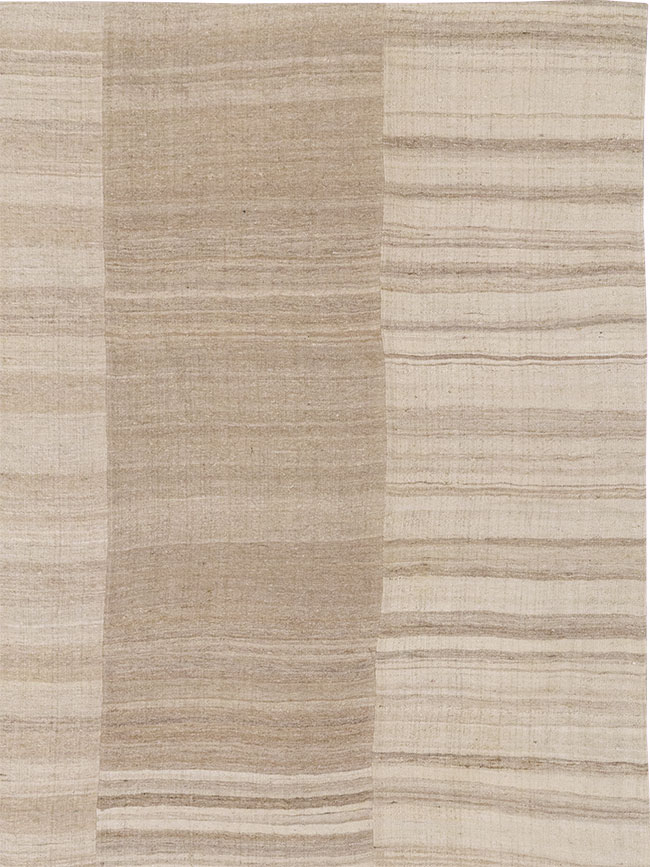 Vintage Turkish Flatweave Kilim Large Room Size Carpet, No.33097 - Staging