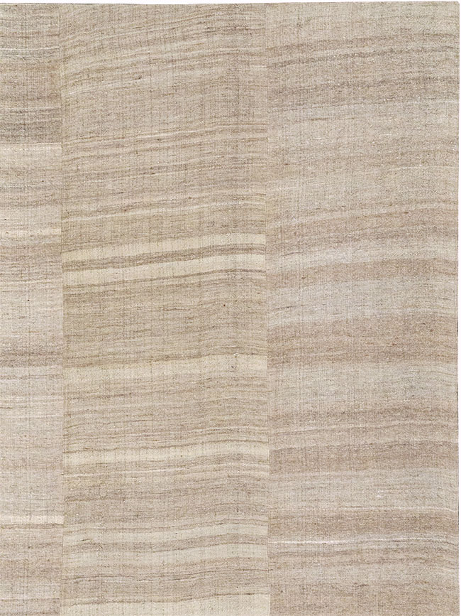 Vintage Turkish Flatweave Kilim Large Room Size Carpet, No.33097 - Staging