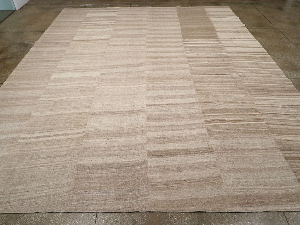 Vintage Turkish Flatweave Kilim Large Room Size Carpet, No.33097 - Staging