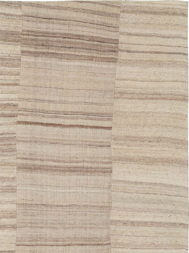 Vintage Turkish Flatweave Kilim Large Room Size Carpet, No.33098 - Staging