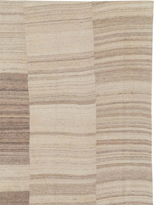 Vintage Turkish Flatweave Kilim Large Room Size Carpet, No.33098 - Staging