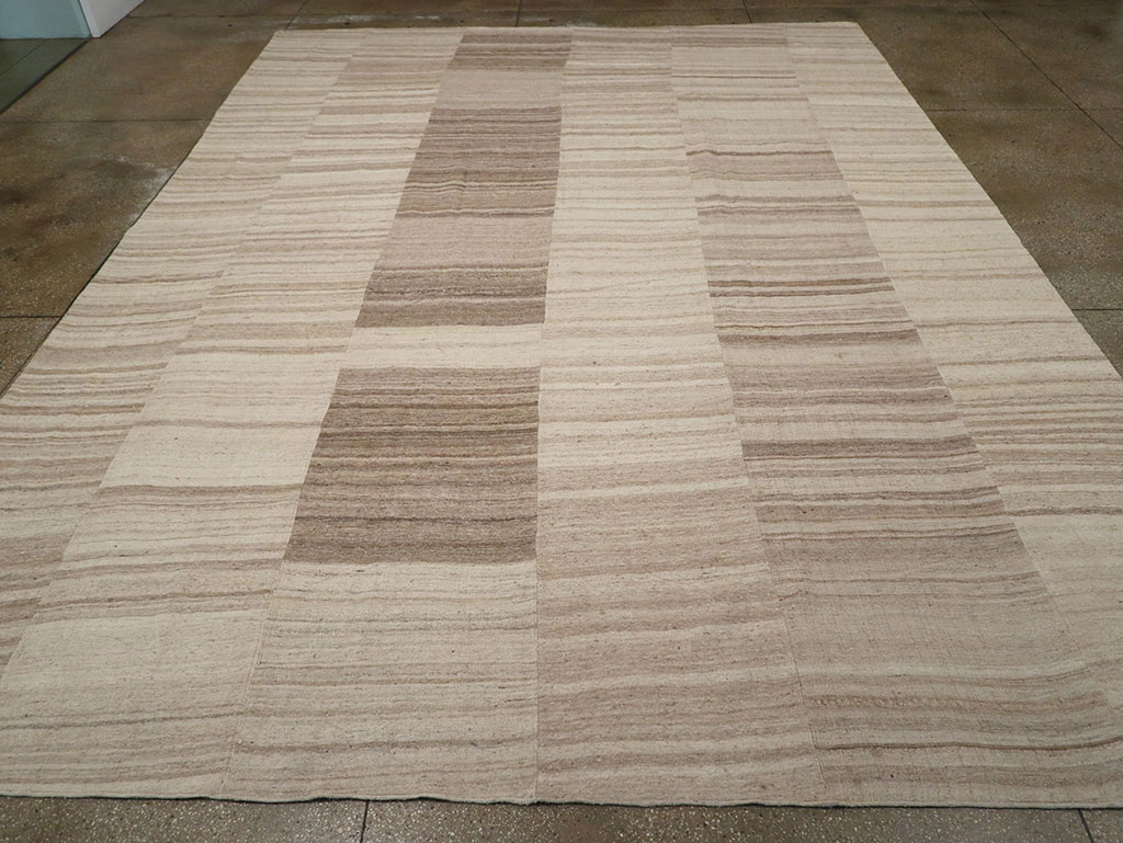 Vintage Turkish Flatweave Kilim Large Room Size Carpet, No.33098 - Staging