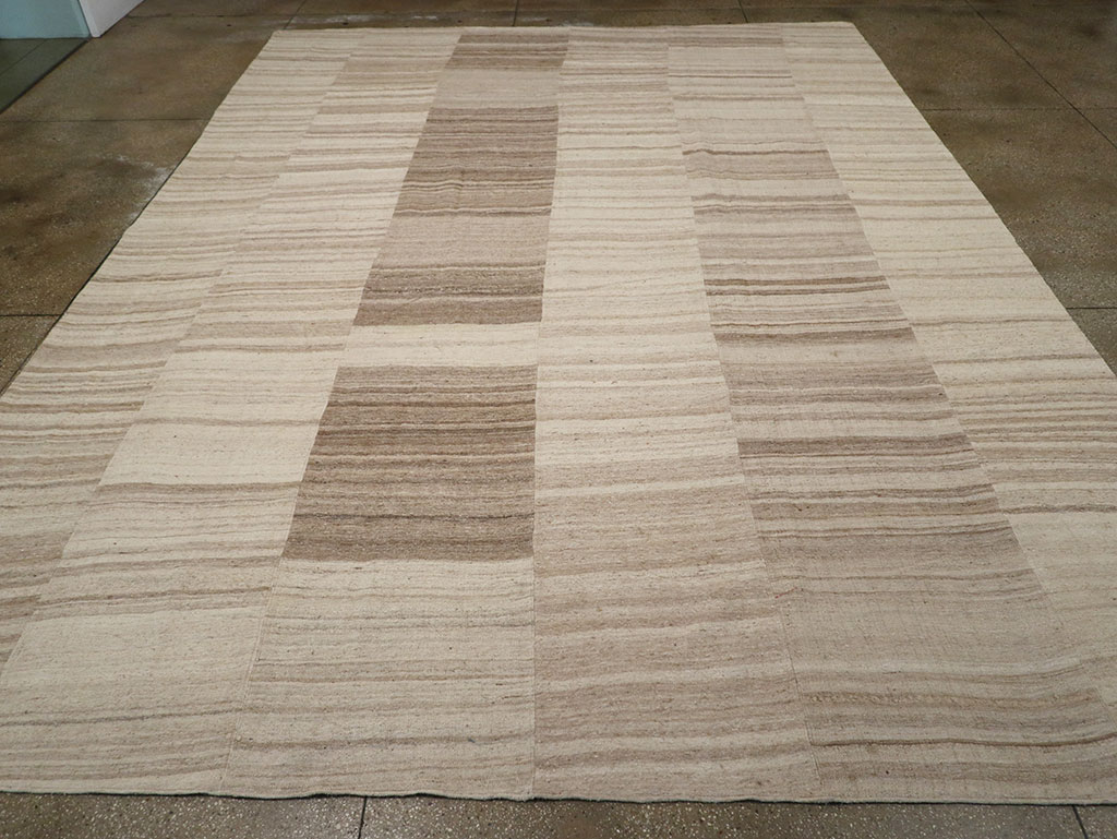 Vintage Turkish Flatweave Kilim Large Room Size Carpet, No.33098 - Staging