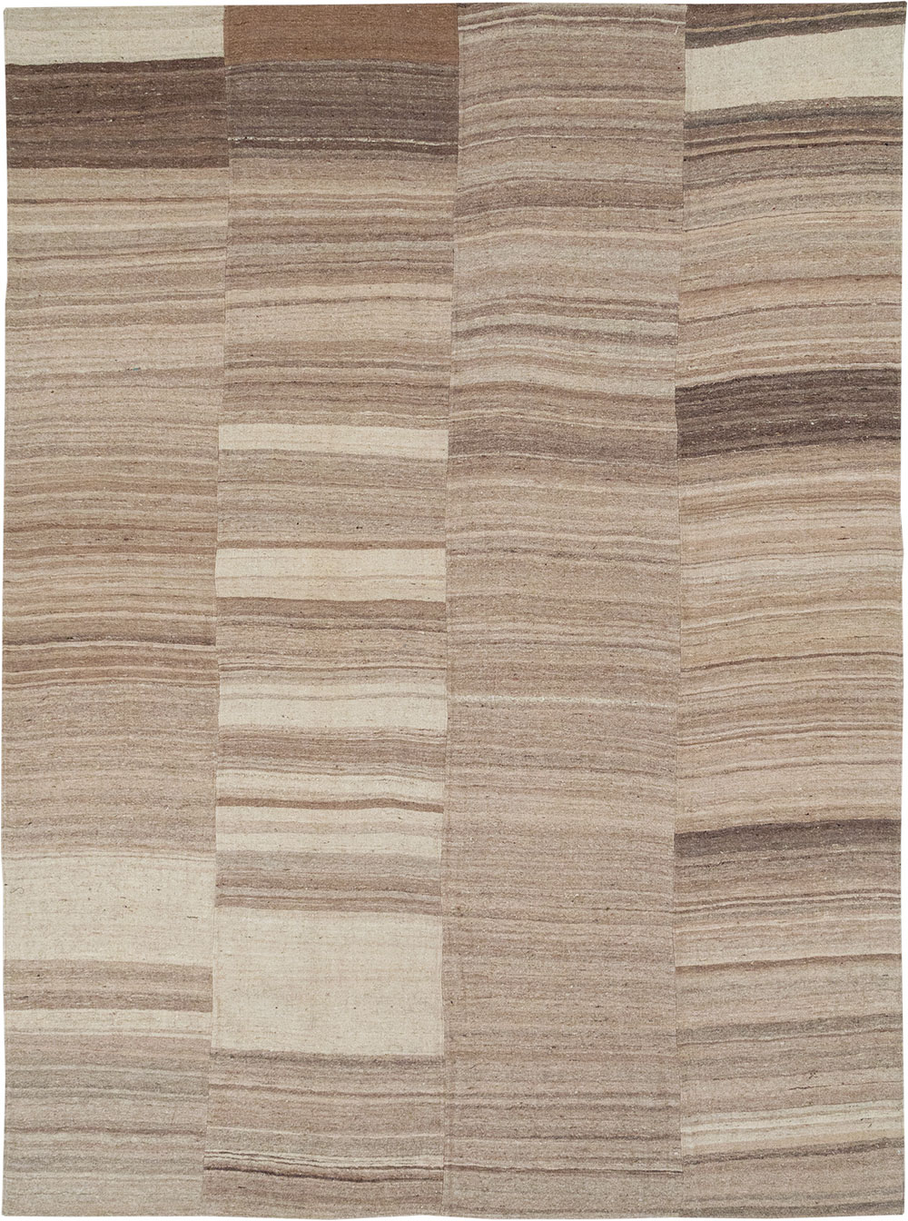 Vintage Turkish Flatweave Kilim Room Size Carpet, No.33099 - Staging