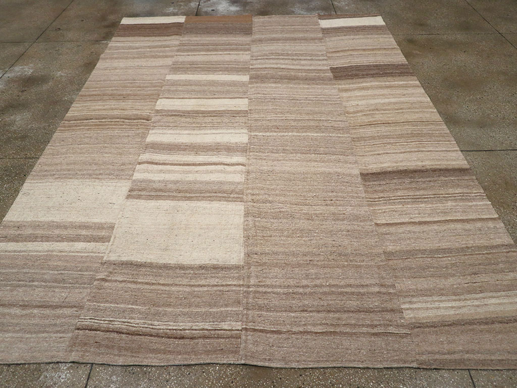 Vintage Turkish Flatweave Kilim Room Size Carpet, No.33099 - Staging