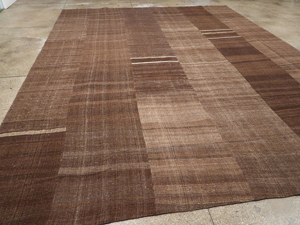 Vintage Turkish Flatweave Kilim Room Size Carpet, No.33100 - Staging