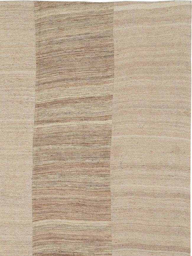 Vintage Turkish Flatweave Kilim Square Large Room Size Carpet, No.33101 - Staging