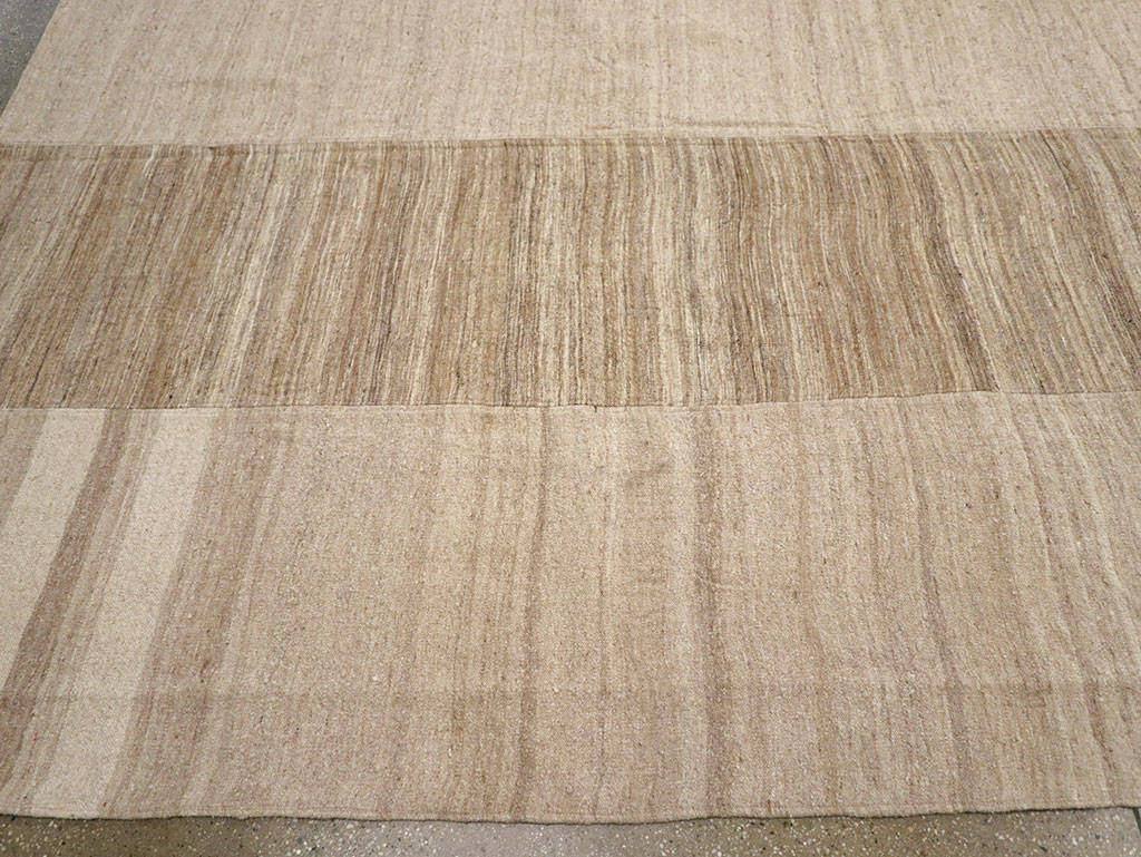 Vintage Turkish Flatweave Kilim Square Large Room Size Carpet, No.33101 - Staging