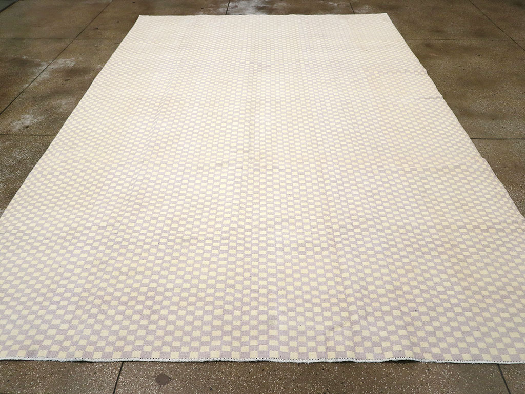 Vintage Turkish Flatweave Kilim Room Size Carpet, No.33112 - Staging