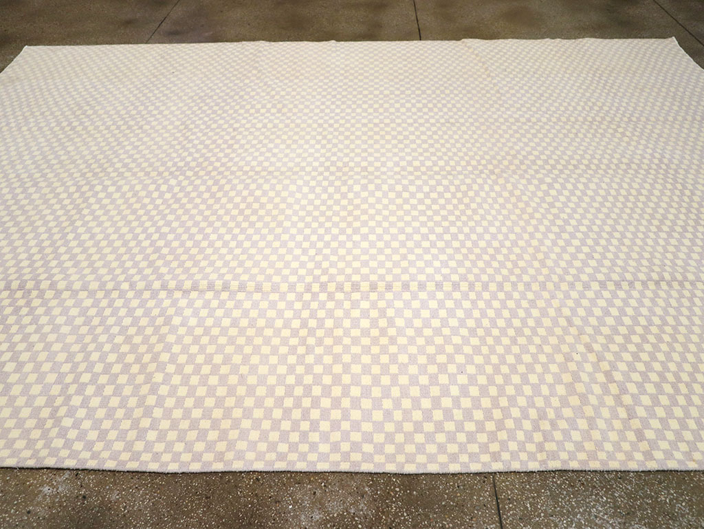 Vintage Turkish Flatweave Kilim Room Size Carpet, No.33112 - Staging