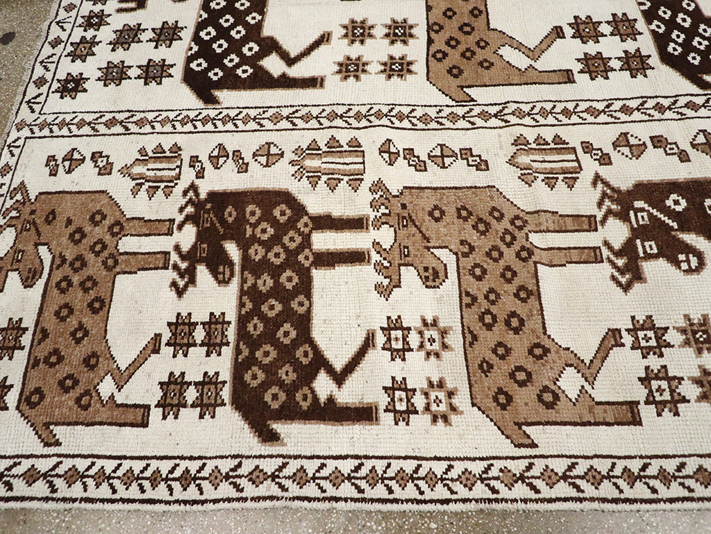 Vintage Turkish Pictorial Room Size Carpet, No.33119 - Staging