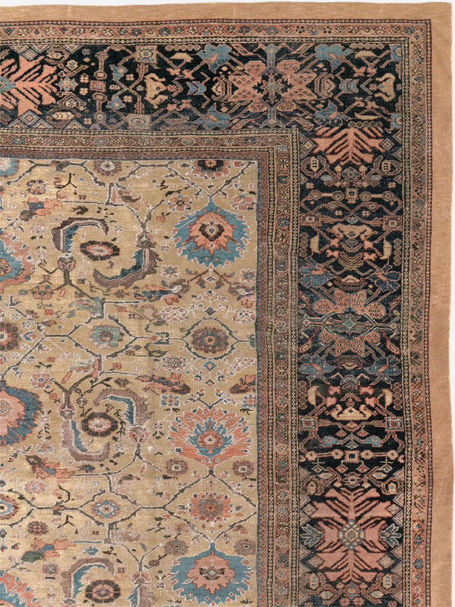 Antique Persian Sultanabad Room Size Carpet, No.33126 - Staging