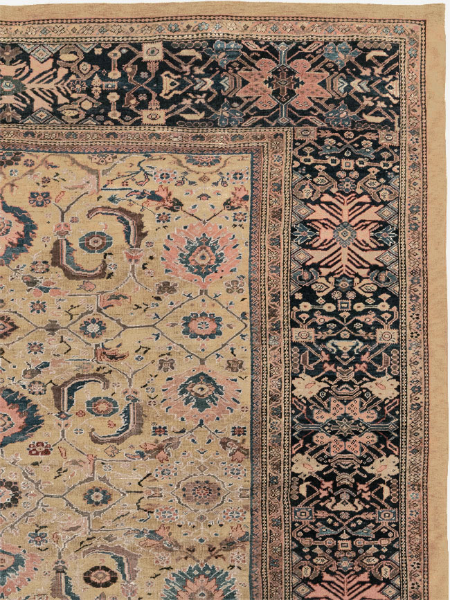 Antique Persian Sultanabad Room Size Carpet, No.33126 - Staging
