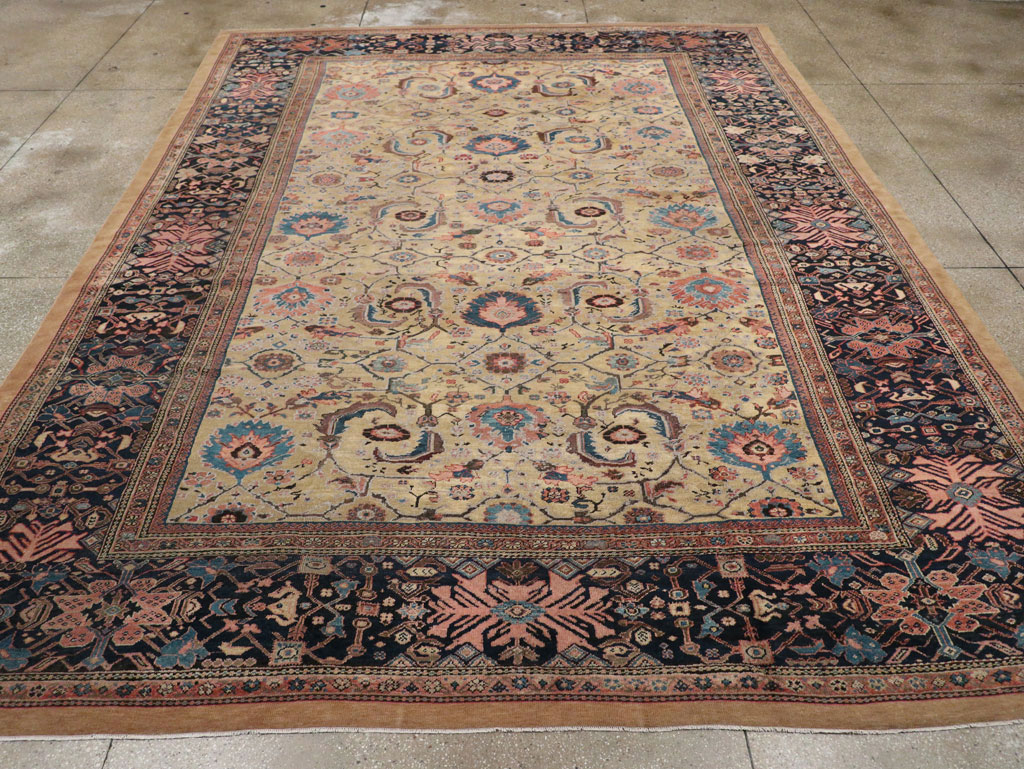 Antique Persian Sultanabad Room Size Carpet, No.33126 - Staging