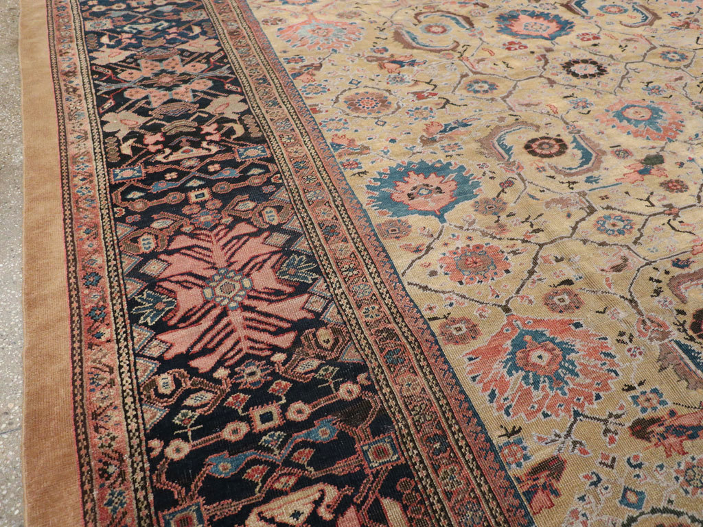 Antique Persian Sultanabad Room Size Carpet, No.33126 - Staging