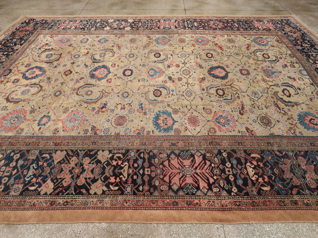 Antique Persian Sultanabad Room Size Carpet, No.33126 - Staging